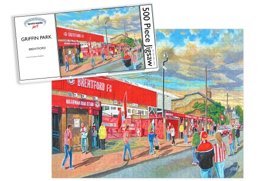 Griffin Park Stadium 'Going to the Match' Fine Art Jigsaw Puzzle - Brentford FC Griffin Park Stadium 'Going to the Match' Fine Art Jigsaw Puzzle - Brentford FC